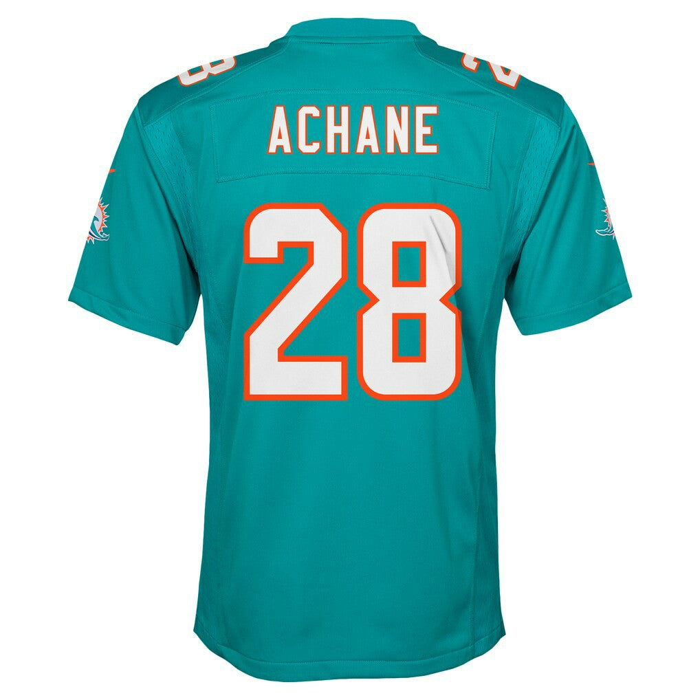Nike De’Von Achane Miami Dolphins Youth Game Jersey Aqua