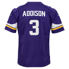 Nike Jordan Addison Minnesota Vikings Youth Game Jersey Purple