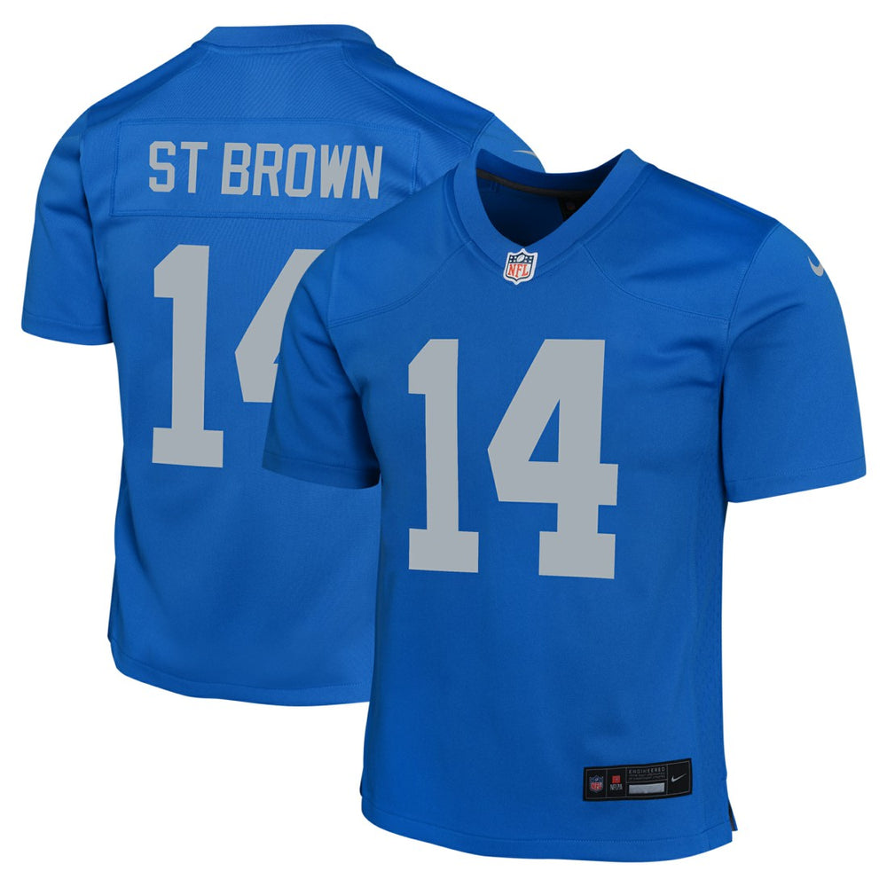 Nike Amon-Ra St. Brown Detroit Lions Youth Game Jersey Blue