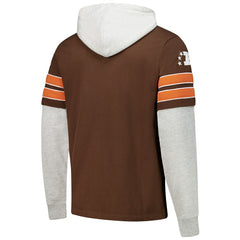 47 brand Cleveland Browns '47 Throwback Double Header Blitz Cornerback Hoodie Brown