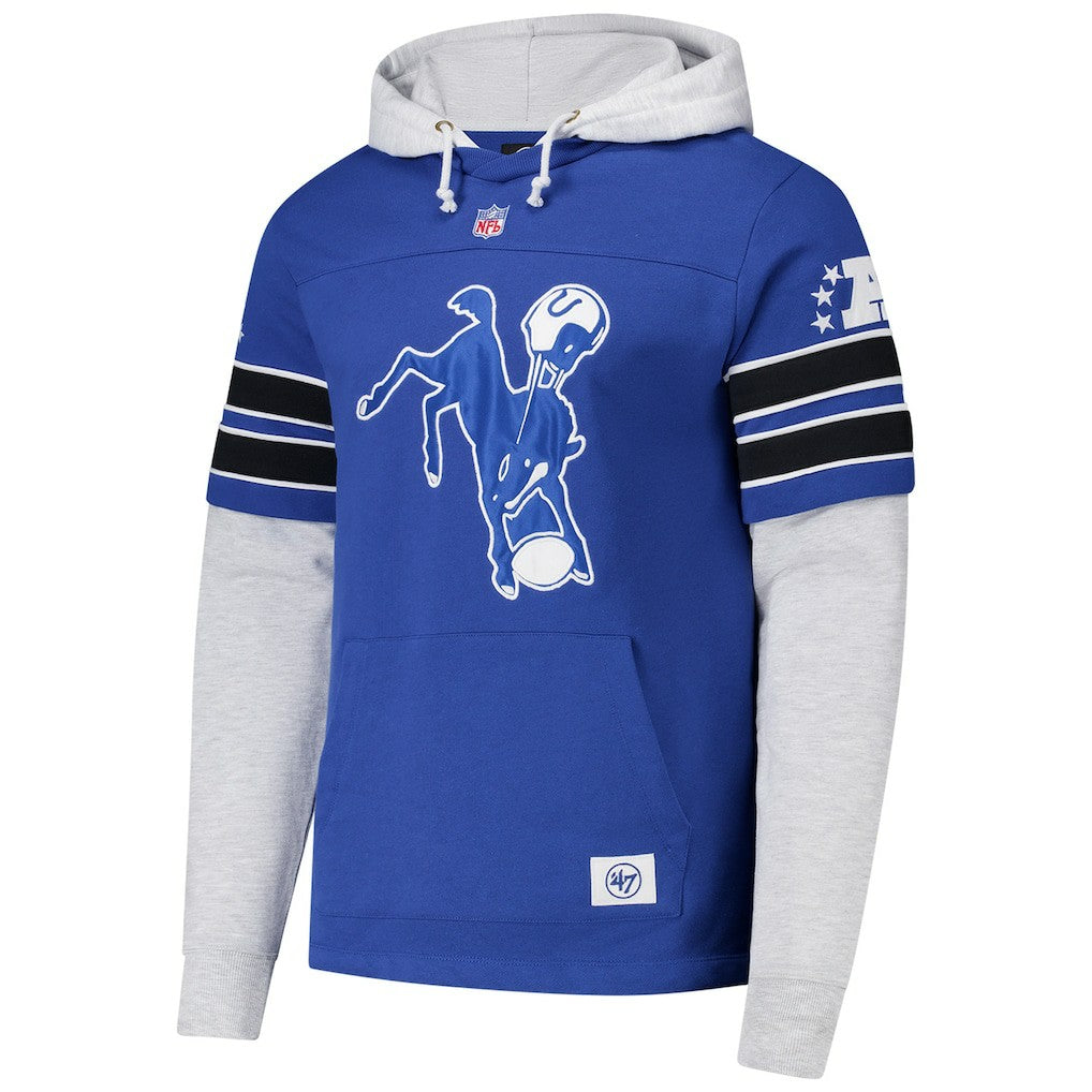 47 brand Indianapolis Colts '47 Throwback Double Header Blitz Cornerback Hoodie Royal