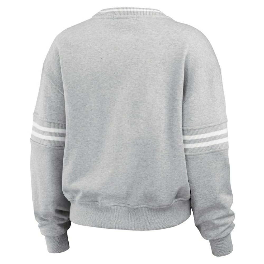 St. Louis Cardinals WEAR by Erin Andrews Women's Domestic Crest Pullover Sweatshirt - Heather Gray - MLB Online