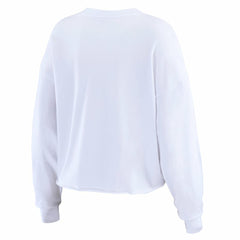 Atlanta Braves WEAR by Erin Andrews Women's Domestic Postcard Long Sleeve T-Shirt - White - MLB Discount