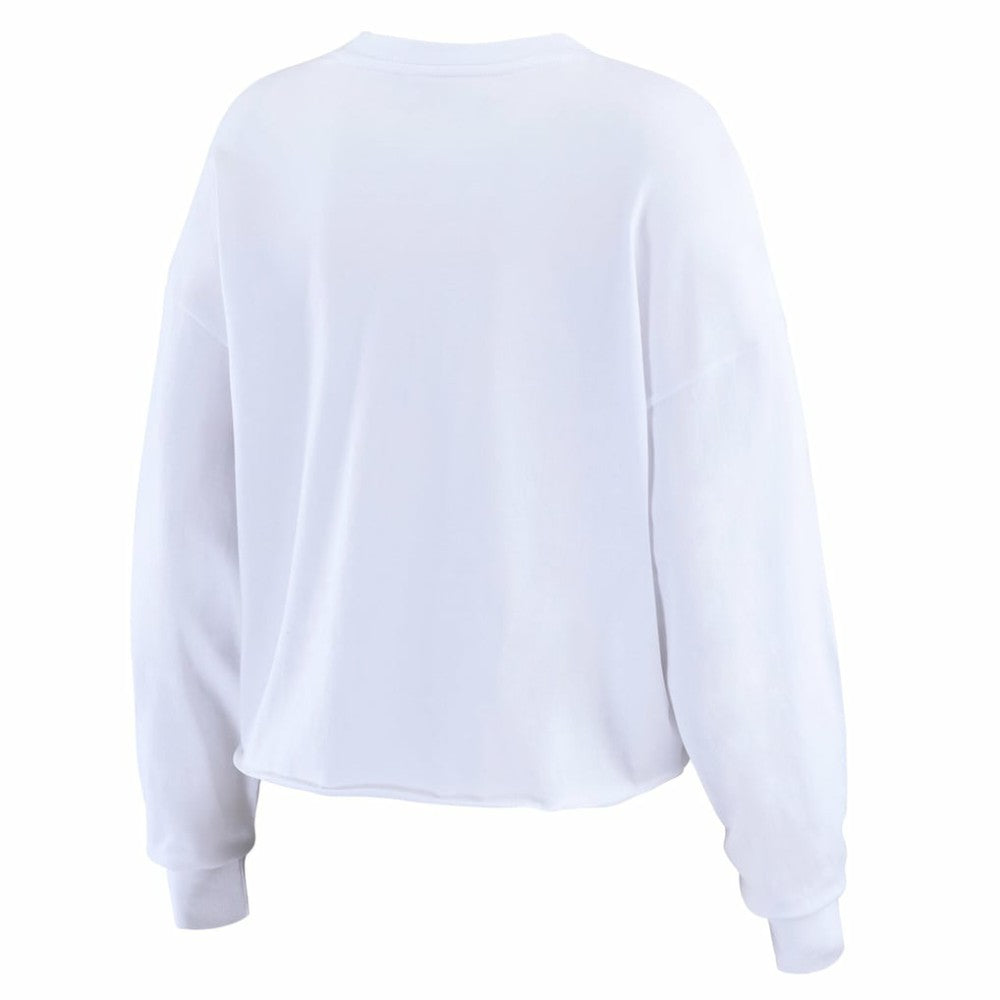 San Diego Padres WEAR by Erin Andrews Women's Domestic Postcard Long Sleeve T-Shirt - White - MLB Lifestyle