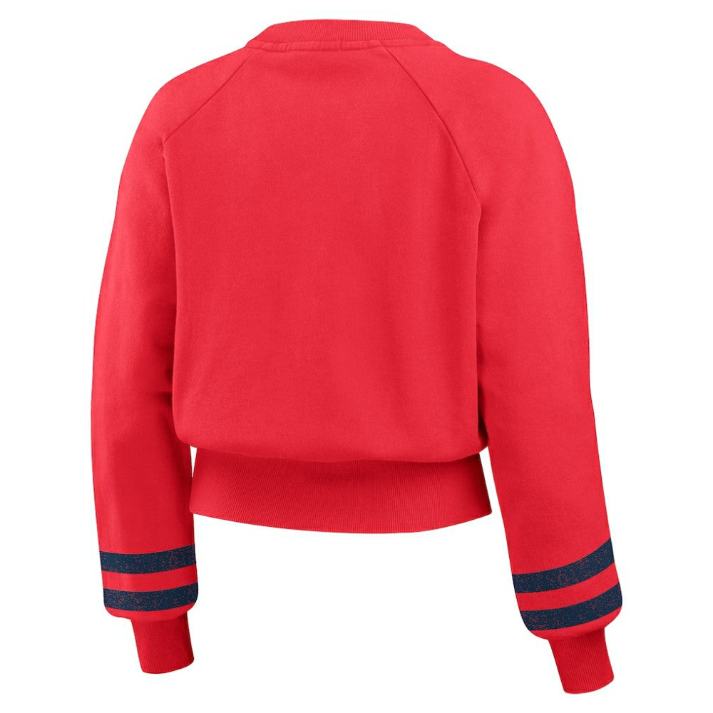 St. Louis Cardinals WEAR by Erin Andrews Women's Vintage Washed Cropped Pullover Sweatshirt - Red - MLB on Sale