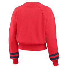 St. Louis Cardinals WEAR by Erin Andrews Women's Vintage Washed Cropped Pullover Sweatshirt - Red - MLB on Sale