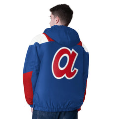 Atlanta Braves Starter Cooperstown Collection Charger Half-Zip Jacket - Royal - MLB on Sale
