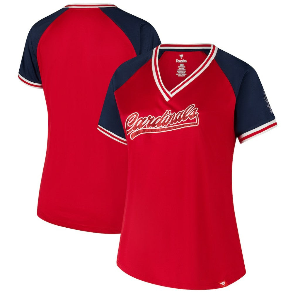 St. Louis Cardinals Profile Women's Plus Size Crossover V-Neck T-Shirt - Red - MLB on Sale