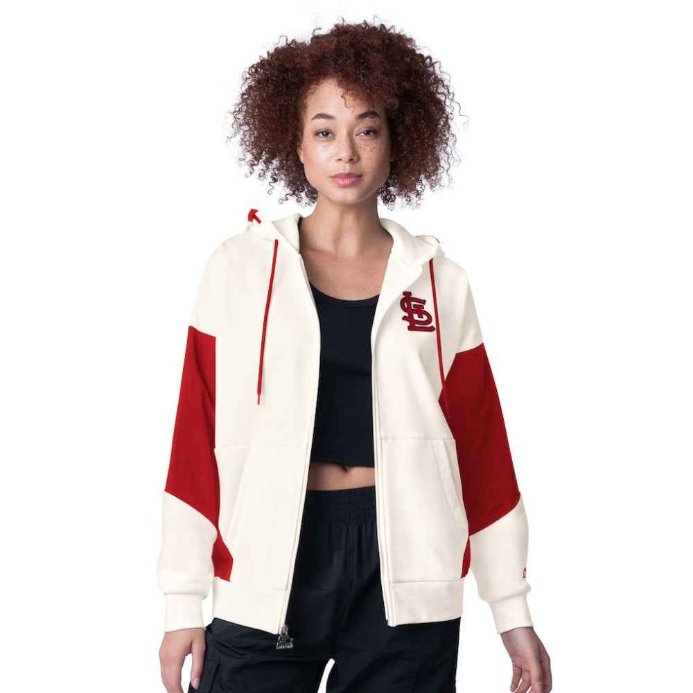 St. Louis Cardinals Starter Women's Scrimmage Full-Zip Hoodie - White - MLB Sale