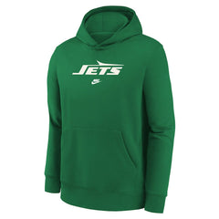 Nike New York Jets Youth Rewind Club Fleece Pullover Hoodie Kelly Green