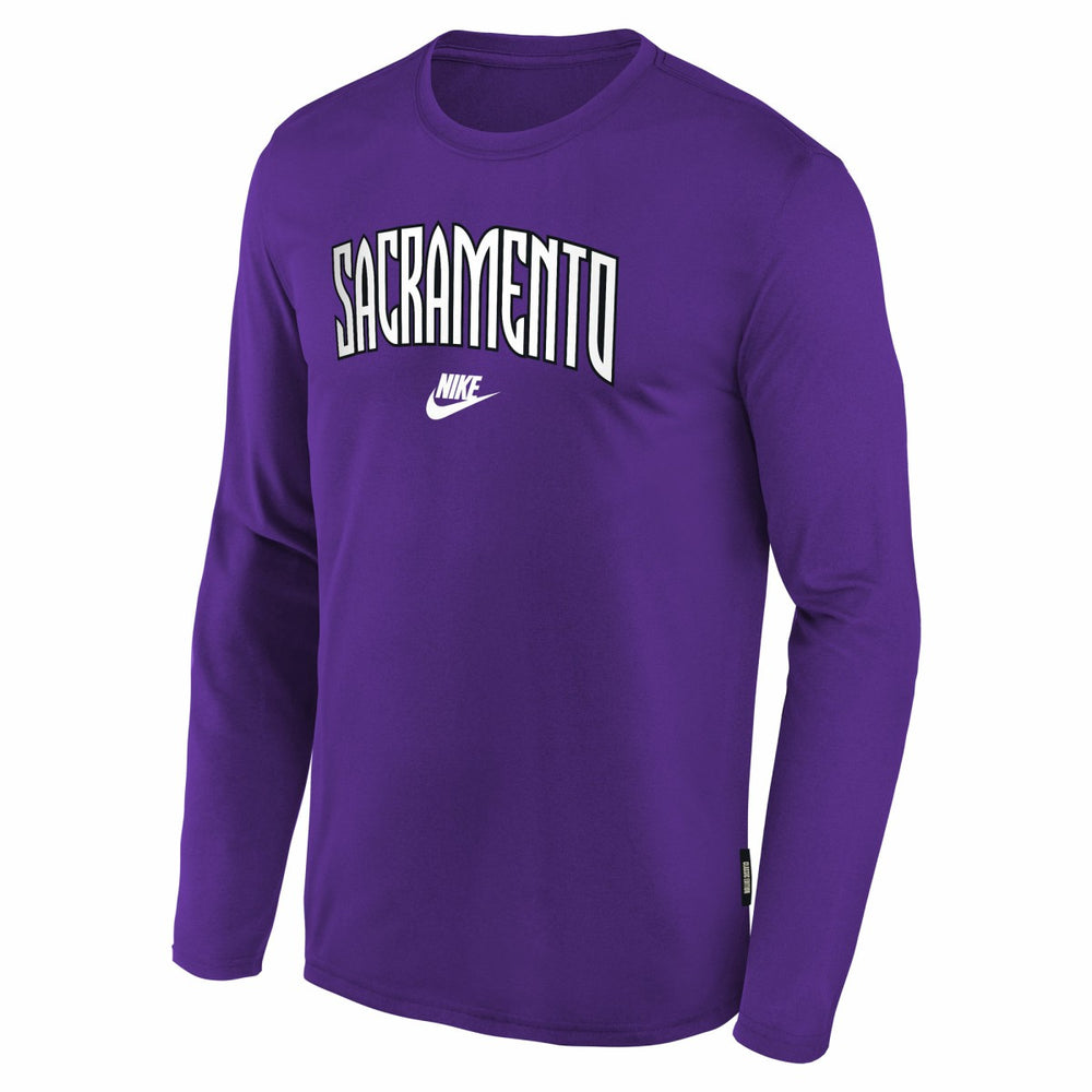 Sacramento Kings Youth Hardwood Classics Long Sleeve T-Shirt Purple | Nike Lifestyle