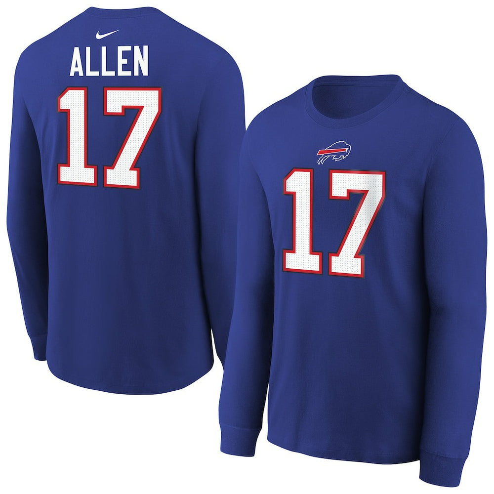 Nike Josh Allen Buffalo Bills Youth Player Name & Number Long Sleeve T-Shirt Royal