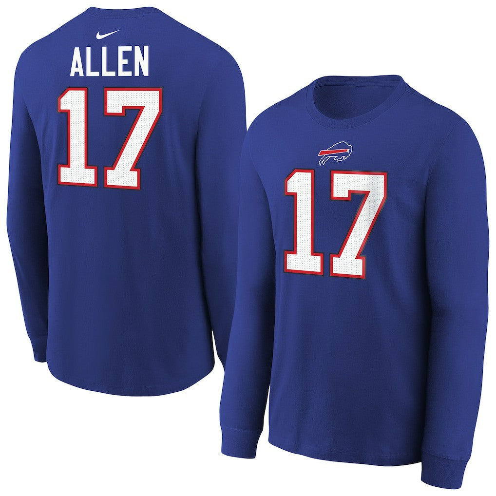 Nike Josh Allen Buffalo Bills Youth Player Name & Number Long Sleeve T-Shirt Royal