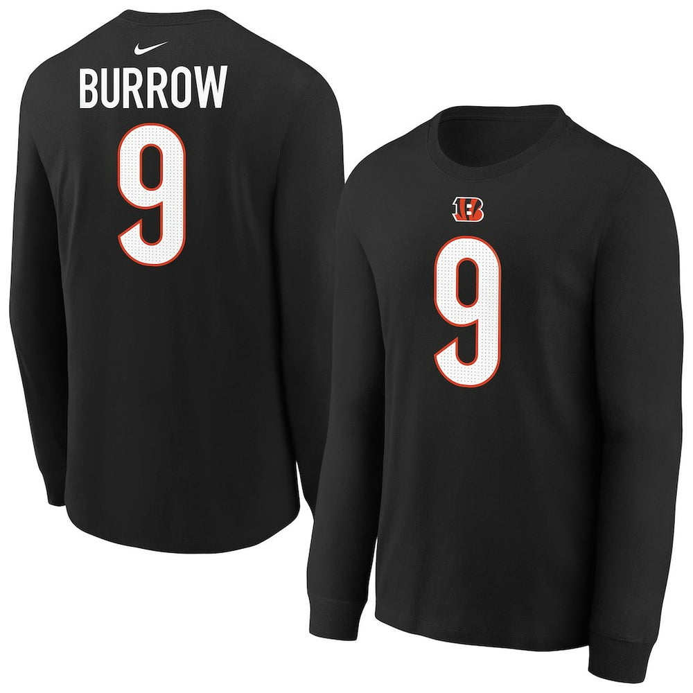 Nike Joe Burrow Cincinnati Bengals Youth Player Name & Number Long Sleeve T-Shirt Black