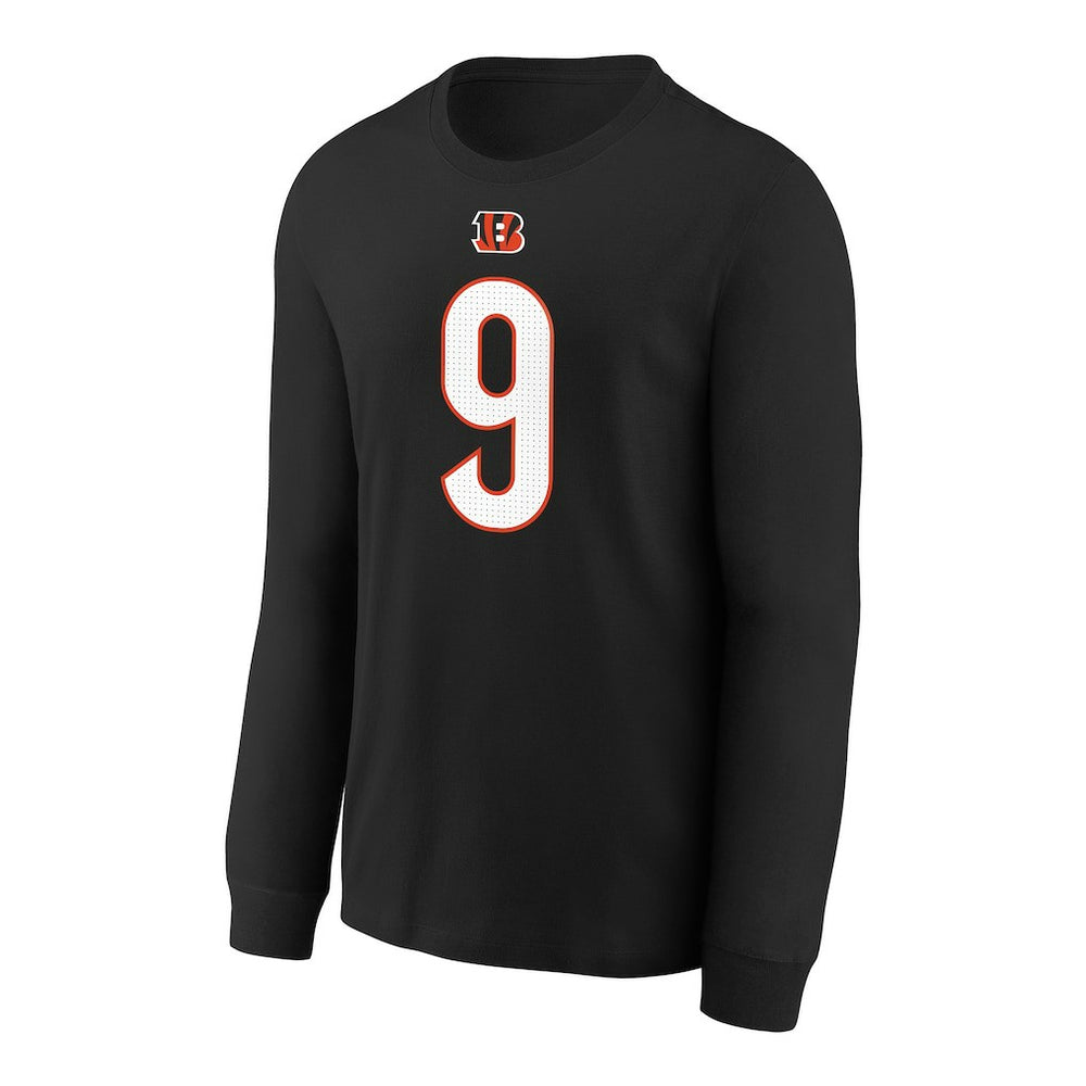 Nike Joe Burrow Cincinnati Bengals Youth Player Name & Number Long Sleeve T-Shirt Black