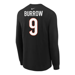 Nike Joe Burrow Cincinnati Bengals Youth Player Name & Number Long Sleeve T-Shirt Black