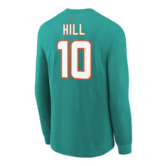 Nike Tyreek Hill Miami Dolphins Youth Player Name & Number Long Sleeve T-Shirt Aqua