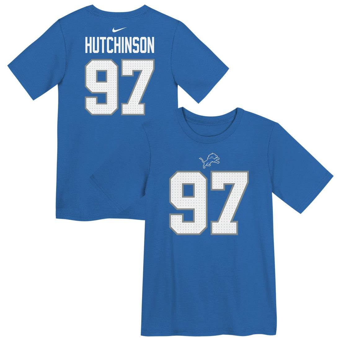 Nike Aidan Hutchinson Detroit Lions Preschool Player Name & Number T-Shirt Blue