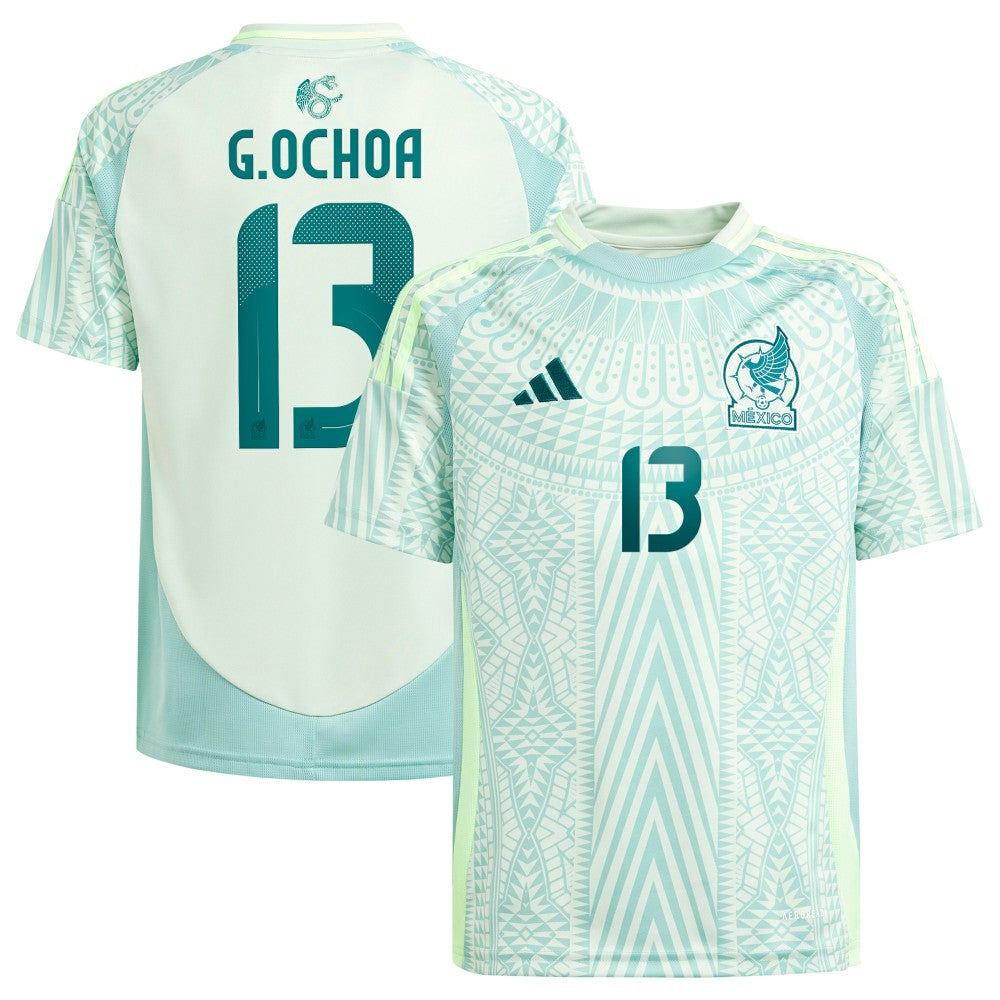 Guillermo Ochoa Mexico National Team Youth 2024 Away Replica Player Jersey Green - Adidas