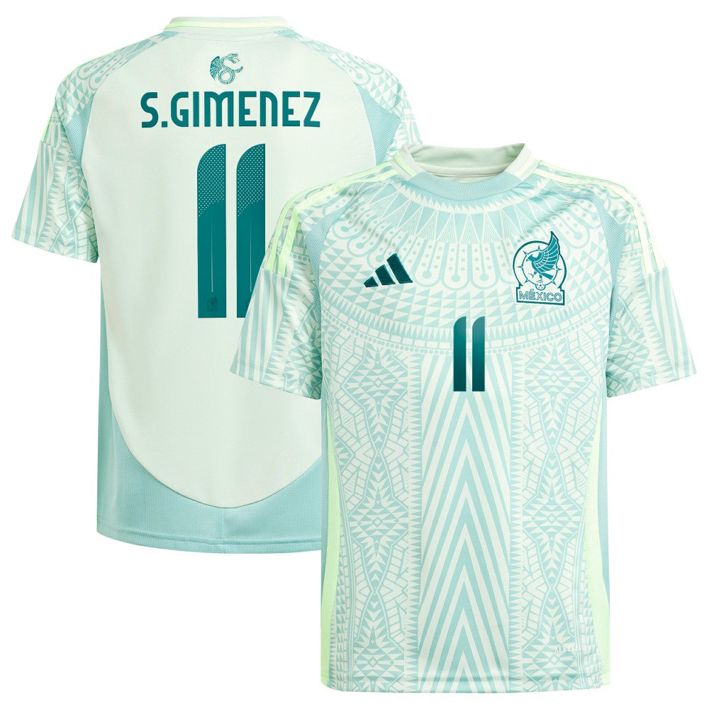 Santiago Giménez Mexico National Team Youth 2024 Away Replica Player Jersey Green - Adidas for sale