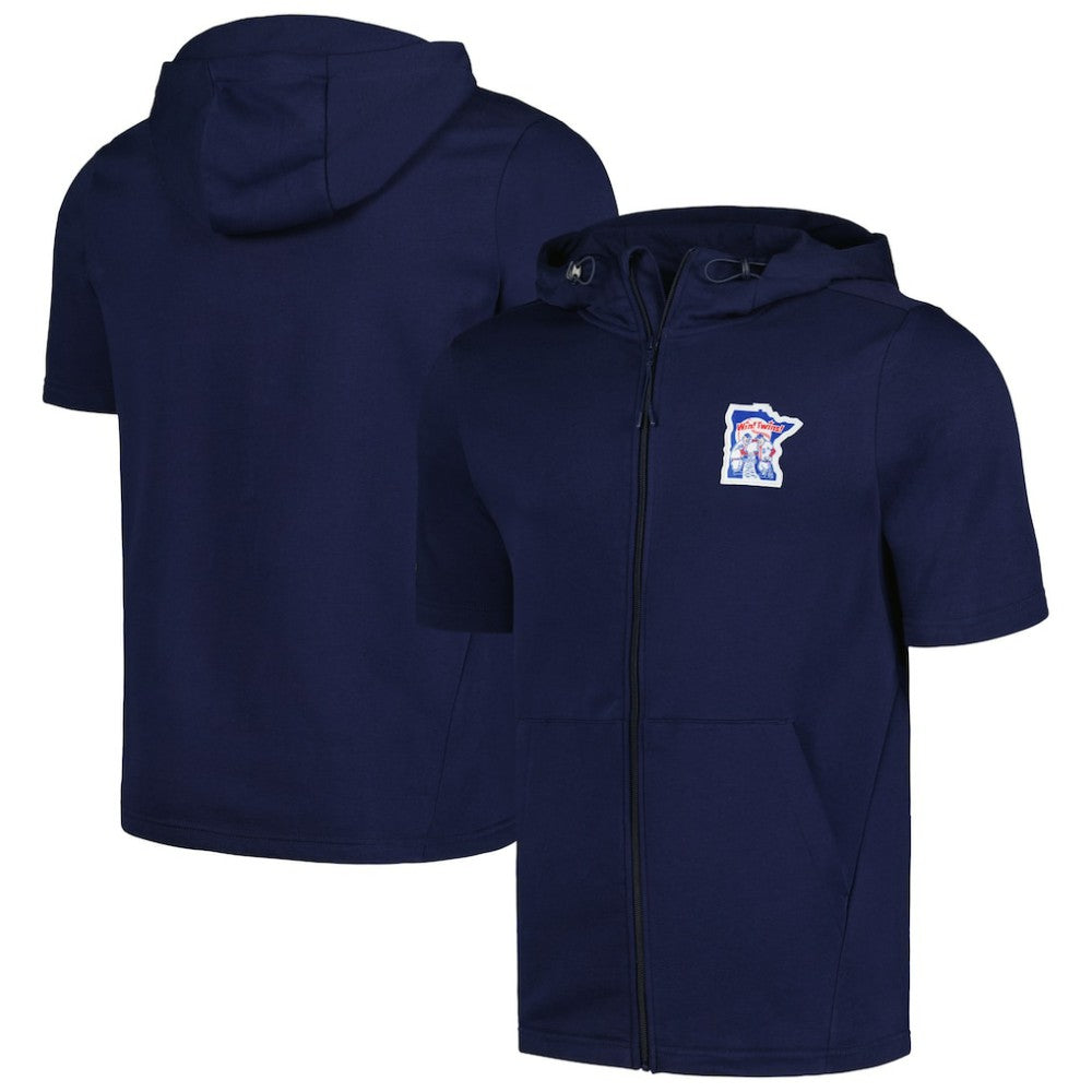 Minnesota Twins Levelwear Recruit Short Sleeve Full-Zip Hoodie - Navy - MLB Discount