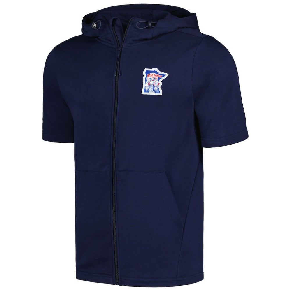 Minnesota Twins Levelwear Recruit Short Sleeve Full-Zip Hoodie - Navy - MLB Discount