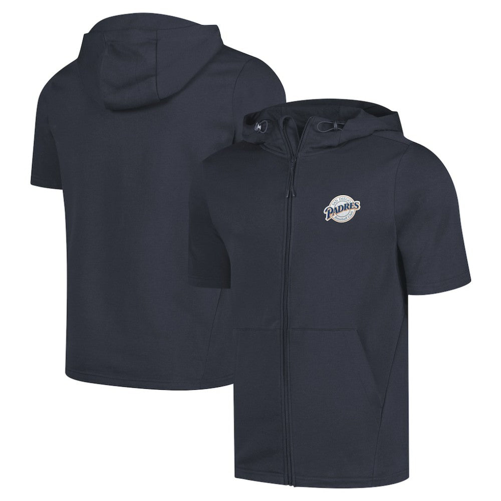 San Diego Padres Levelwear Recruit Short Sleeve Full-Zip Hoodie - Navy - MLB Online
