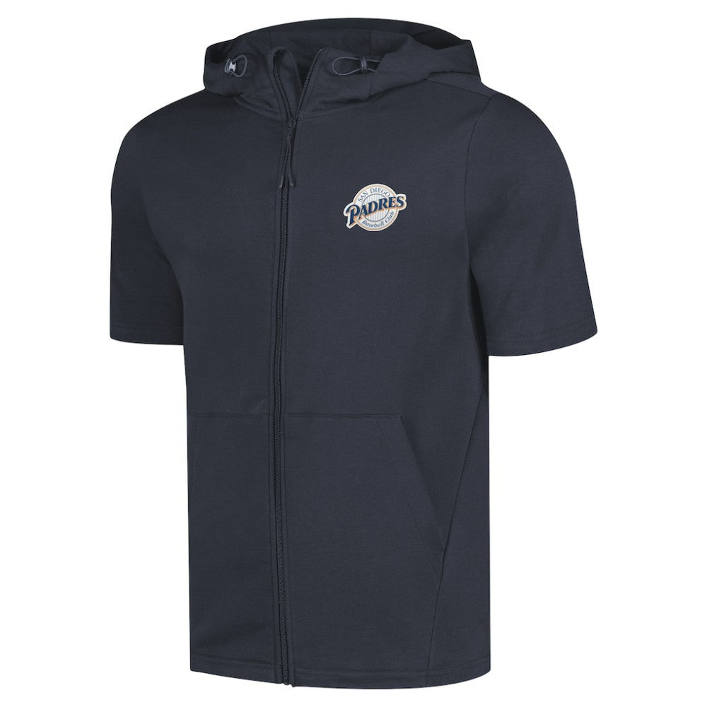 San Diego Padres Levelwear Recruit Short Sleeve Full-Zip Hoodie - Navy - MLB Online