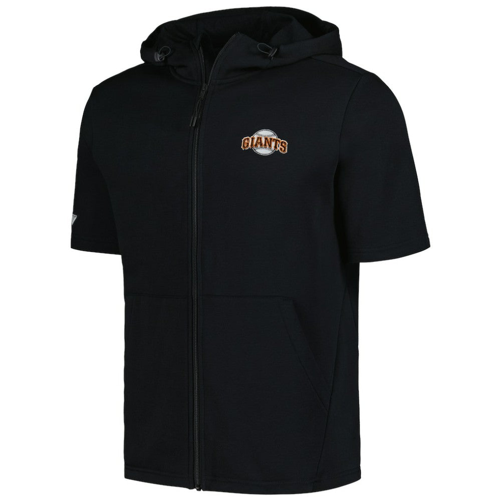 San Francisco Giants Levelwear Recruit Short Sleeve Full-Zip Hoodie - Black - MLB Discount