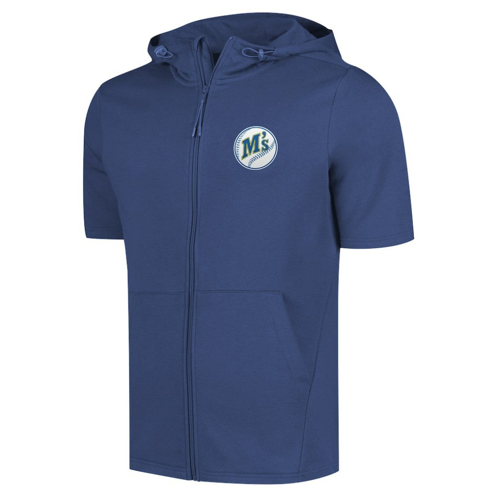 Seattle Mariners Levelwear Recruit Short Sleeve Full-Zip Hoodie - Royal - MLB Online