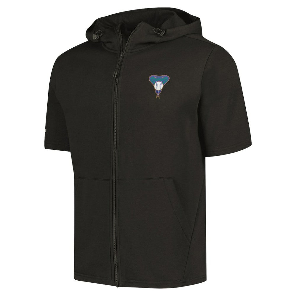 Arizona Diamondbacks Levelwear Recruit Short Sleeve Full-Zip Hoodie - Black - MLB Sale