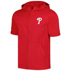 Philadelphia Phillies Levelwear Recruit Short Sleeve Full-Zip Hoodie - Red - MLB Lifestyle