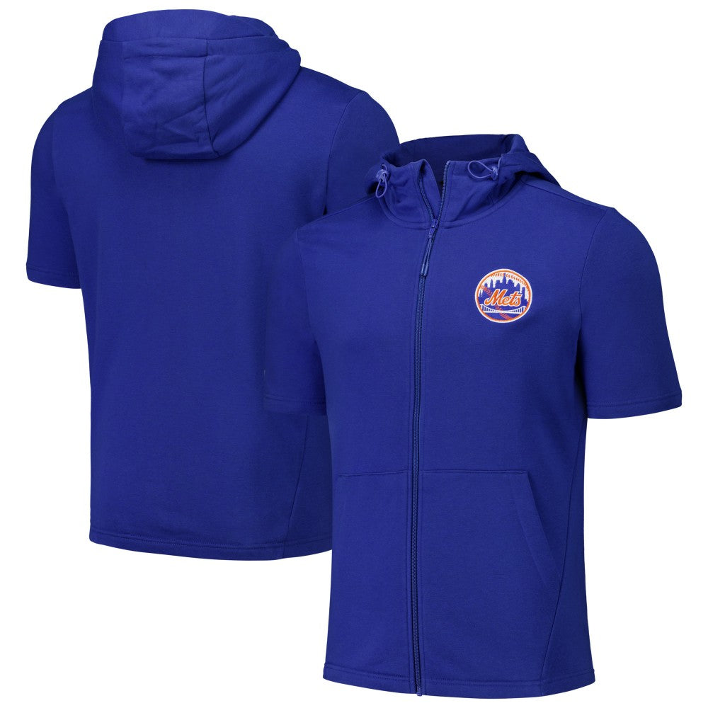 New York Mets Levelwear Recruit Short Sleeve Full-Zip Hoodie - Royal - MLB Sale