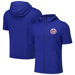 New York Mets Levelwear Recruit Short Sleeve Full-Zip Hoodie - Royal - MLB Sale