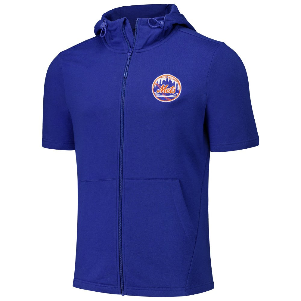 New York Mets Levelwear Recruit Short Sleeve Full-Zip Hoodie - Royal - MLB Sale