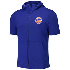 New York Mets Levelwear Recruit Short Sleeve Full-Zip Hoodie - Royal - MLB Sale