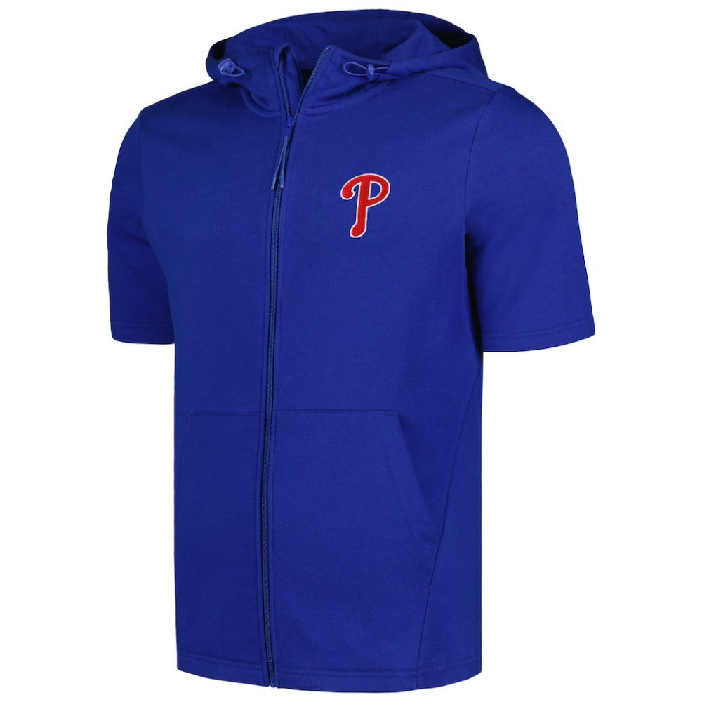 Philadelphia Phillies Levelwear Recruit Short Sleeve Full-Zip Hoodie - Royal - MLB on Sale