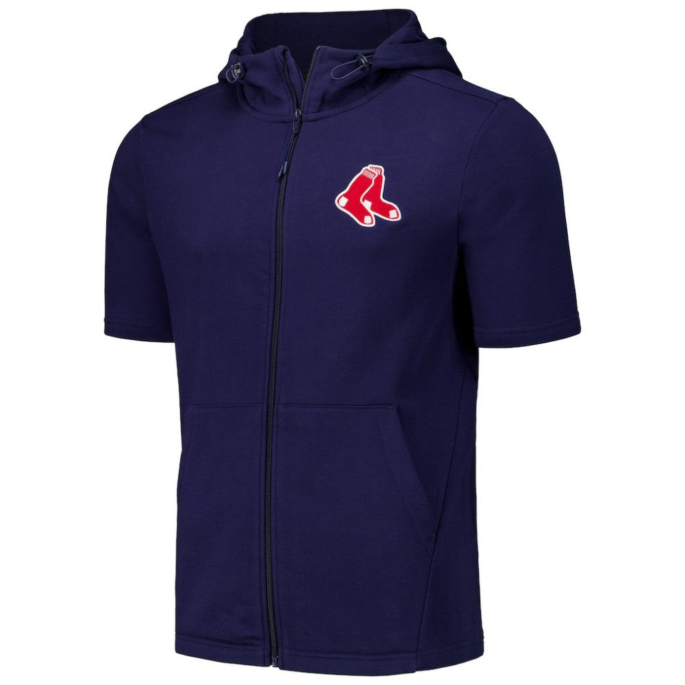 Boston Red Sox Levelwear Recruit Short Sleeve Full-Zip Hoodie - Navy - MLB Online