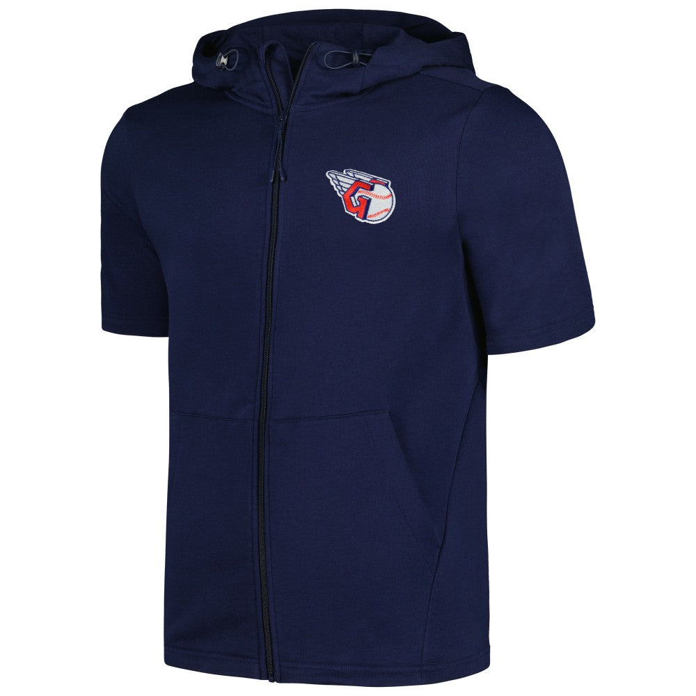 Cleveland Guardians Levelwear Recruit Short Sleeve Full-Zip Hoodie - Navy - MLB Lifestyle