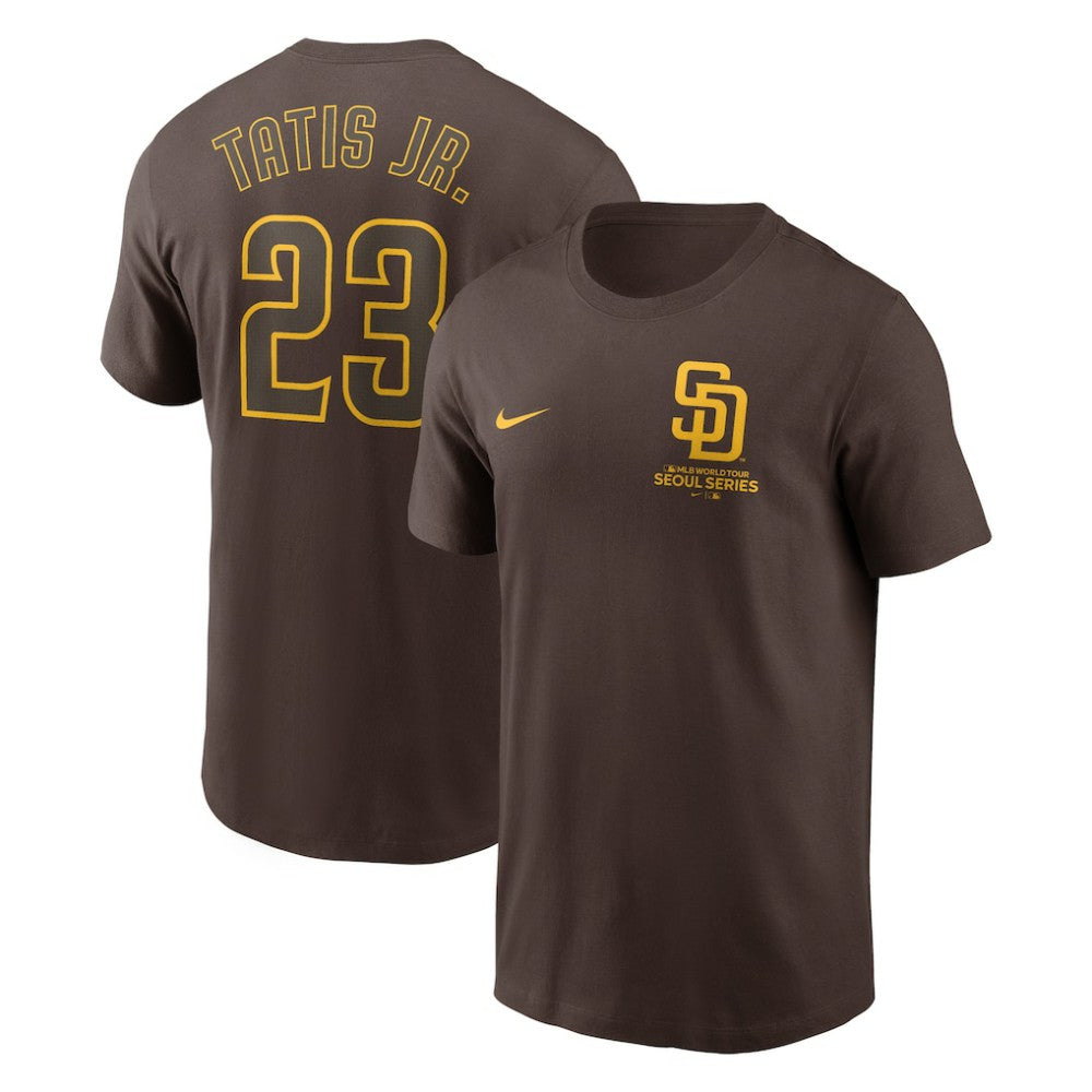 Fernando Tatis Jr. San Diego Padres Nike 2024 MLB World Tour Seoul Series Name & Number T-Shirt - Brown - Nike Lifestyle