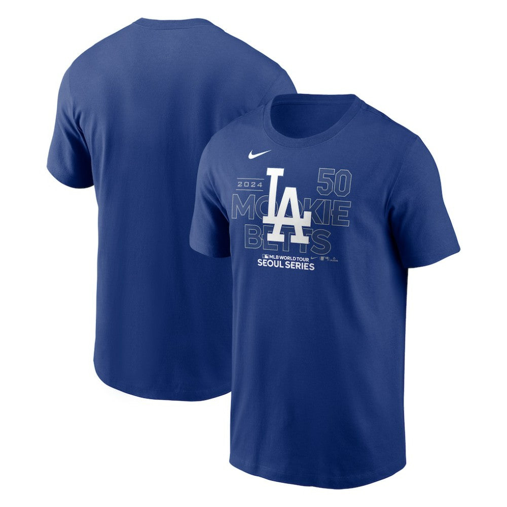 Mookie Betts Los Angeles Dodgers Nike 2024 MLB World Tour Seoul Series Player Name & Number Event Stack T-Shirt - Royal - Nike Discount
