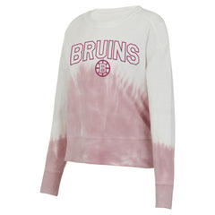 Boston Bruins Concepts Sport Women's Orchard Tie-Dye Long Sleeve Top - Pink/White - NHL 201398077