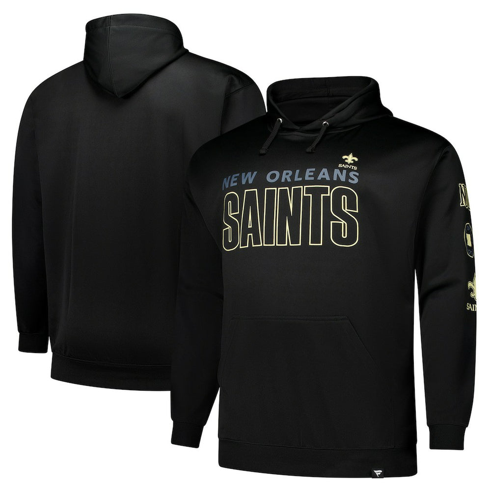 Fanatics New Orleans Saints Big & Tall Fleece Pullover Hoodie Black