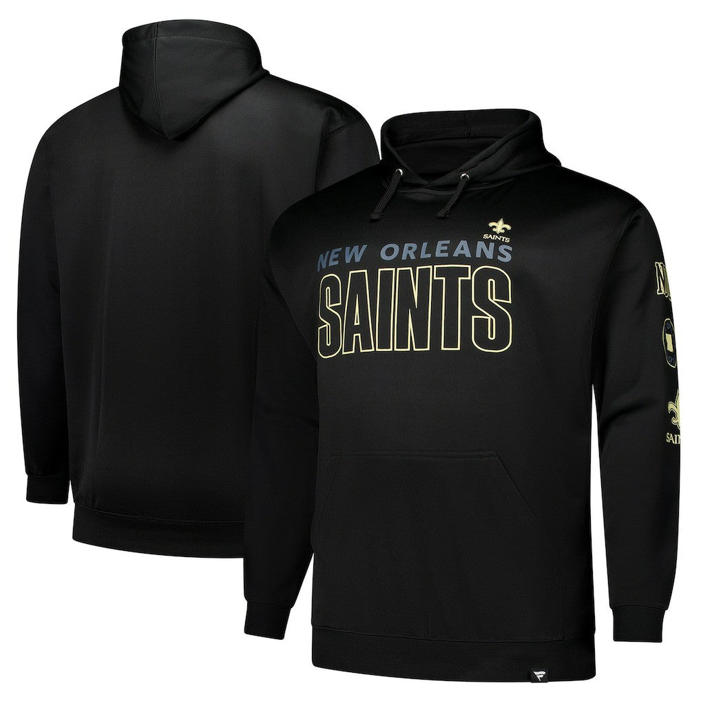 Fanatics New Orleans Saints Big & Tall Fleece Pullover Hoodie Black