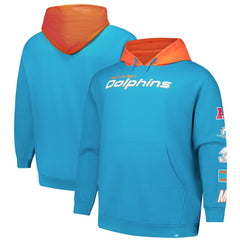 Fanatics Miami Dolphins Big & Tall Patched Out Pullover Hoodie Aqua