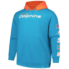 Fanatics Miami Dolphins Big & Tall Patched Out Pullover Hoodie Aqua