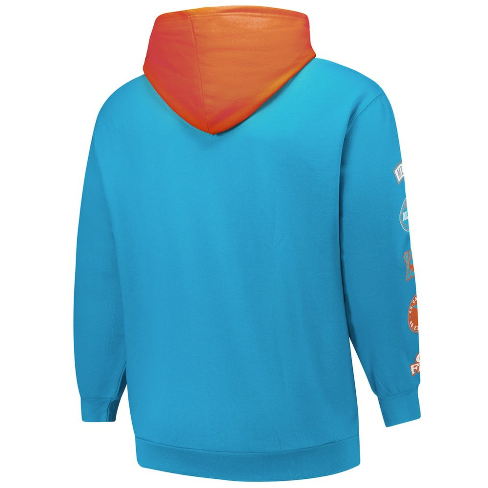 Fanatics Miami Dolphins Big & Tall Patched Out Pullover Hoodie Aqua