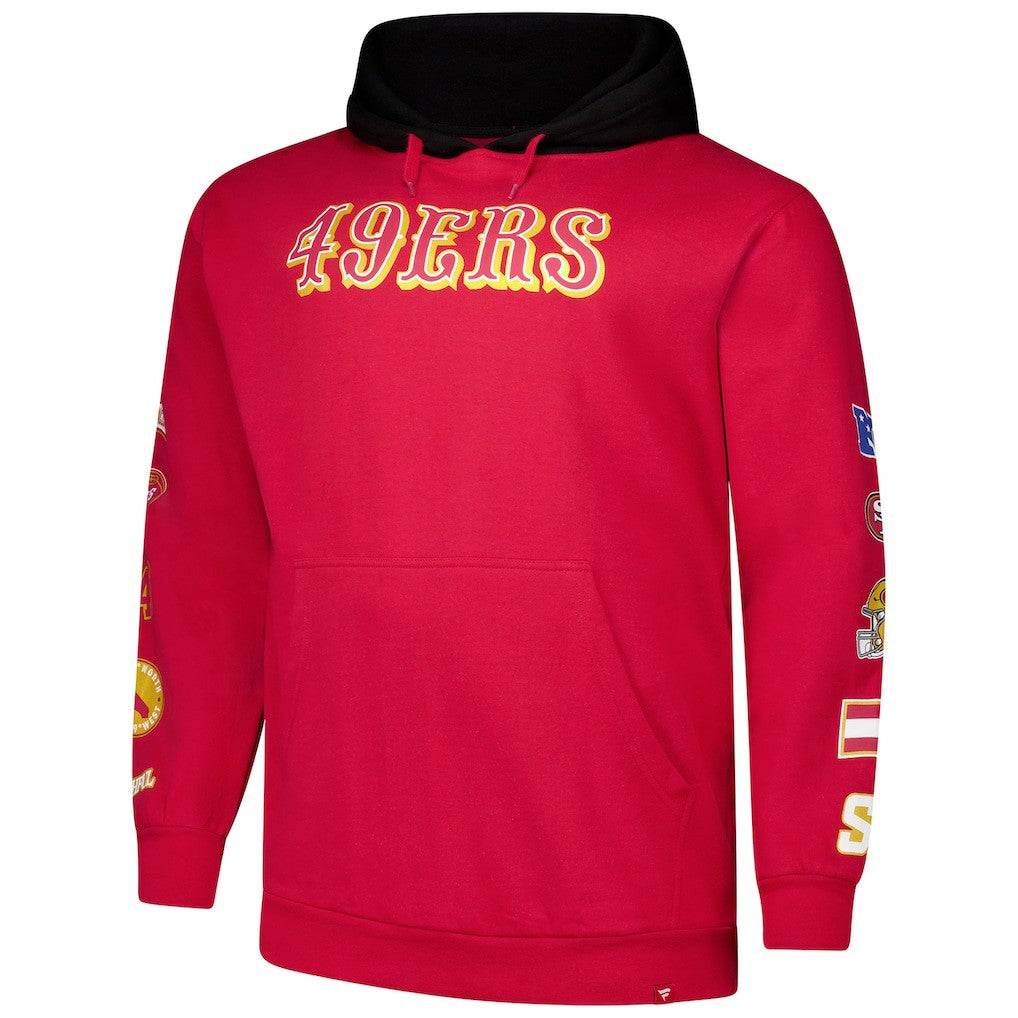 Fanatics San Francisco 49ers Big & Tall Patched Out Pullover Hoodie Scarlet
