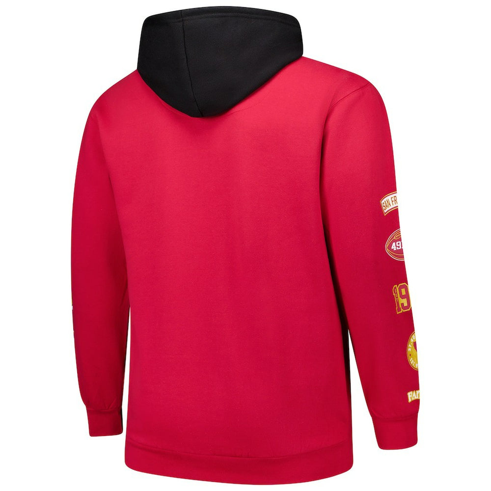 Fanatics San Francisco 49ers Big & Tall Patched Out Pullover Hoodie Scarlet