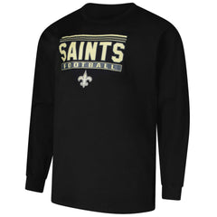 New Orleans Saints Profile Big & Tall Pop Long Sleeve T-Shirt Black